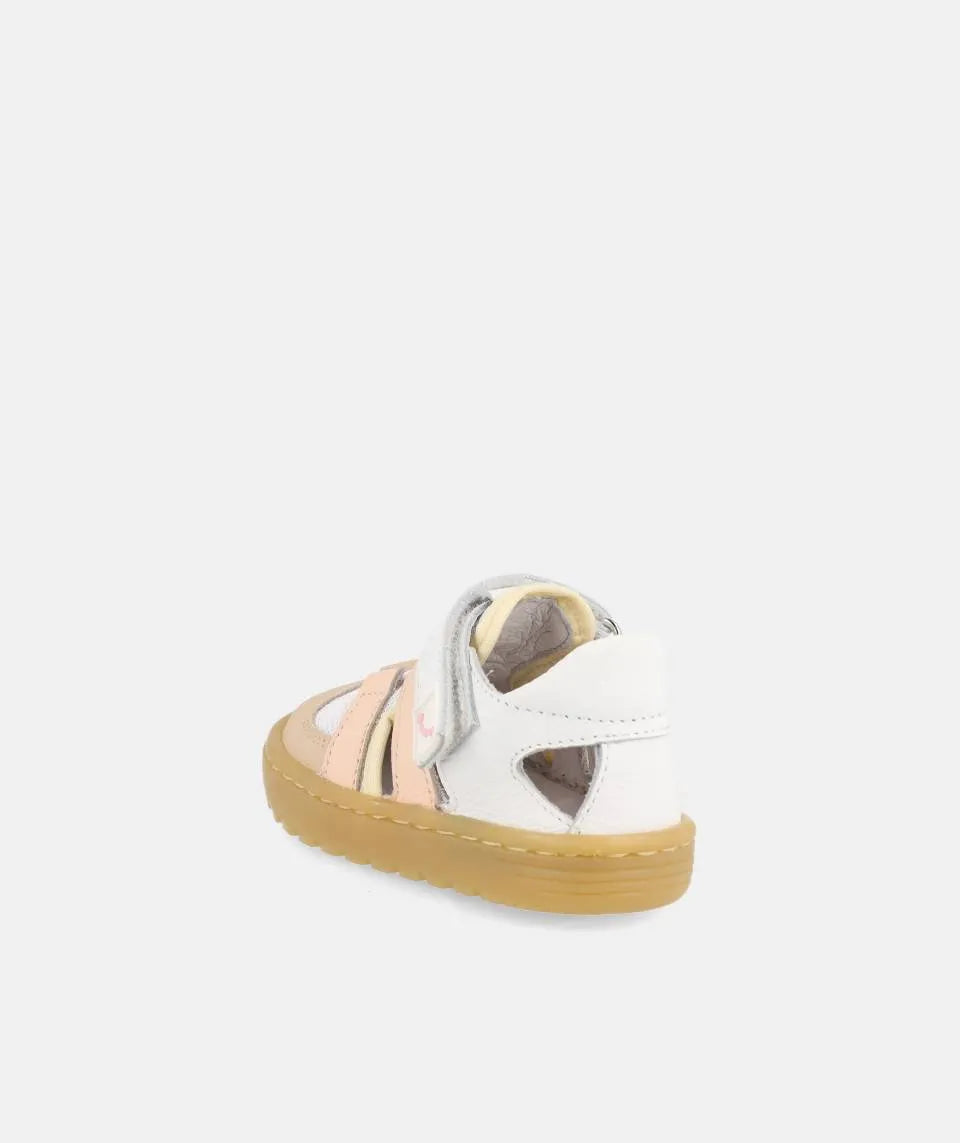 Sandálias fechadas Tahiti Branco e rosa- Blanditos by crio's