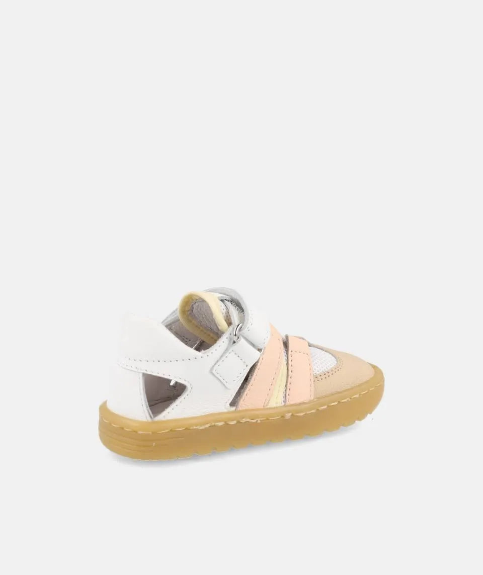 Sandálias fechadas Tahiti Branco e rosa- Blanditos by crio's