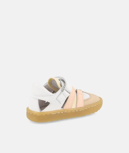Sandálias fechadas Tahiti Branco e rosa- Blanditos by crio's