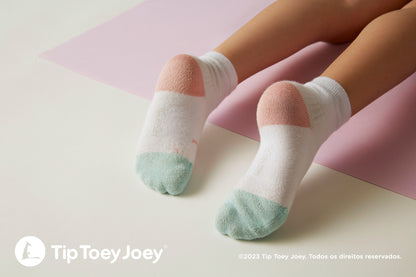 Meias Respeitadoras Sorriso Rosa e verde claro- Tip Toey Joey