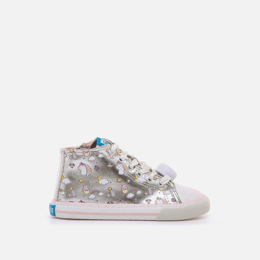 Sapatilhas Mustang Free Kids com Luzes -Unicornio Plata