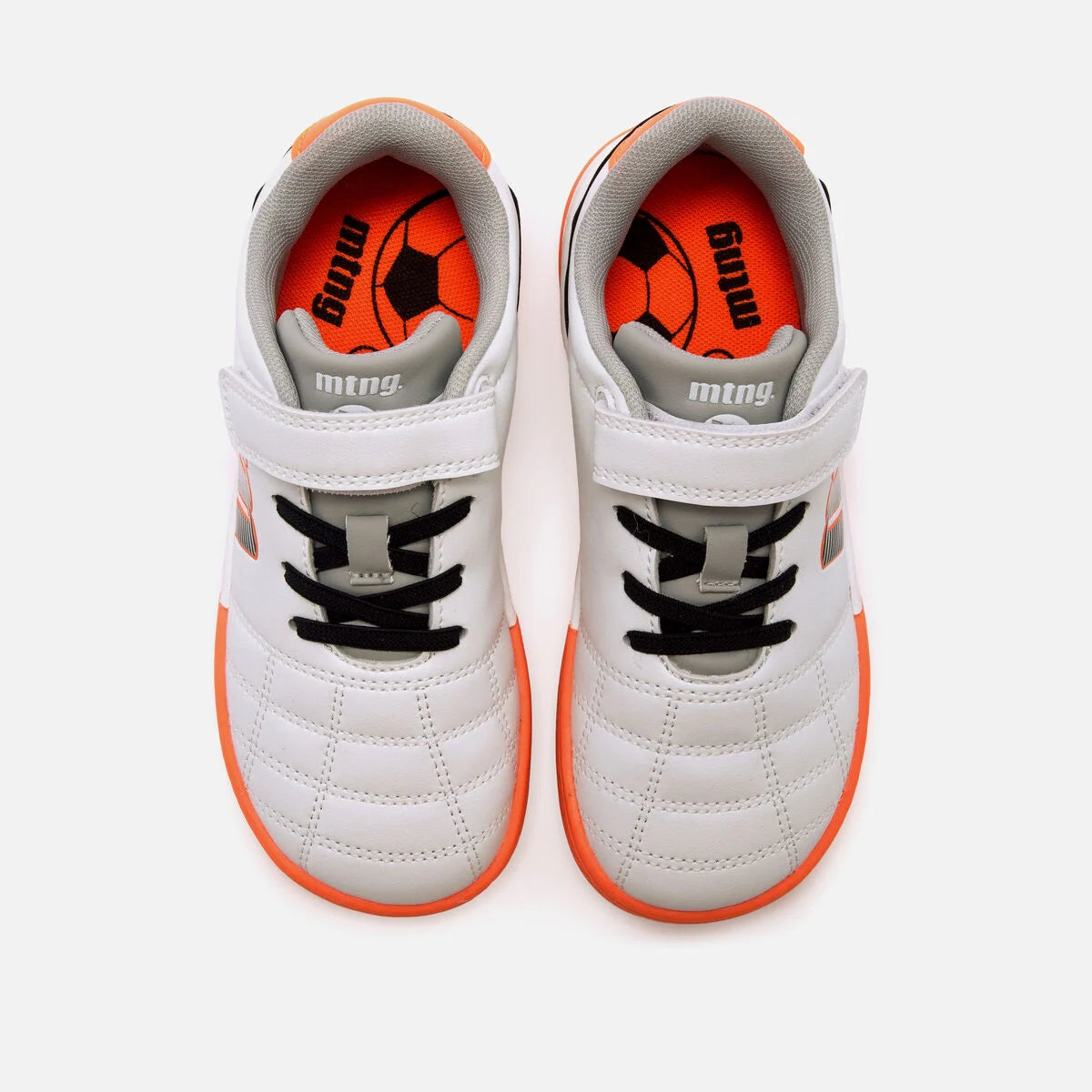 Chuteiras de Futebol Mustang Free Play- Branco e Laranja