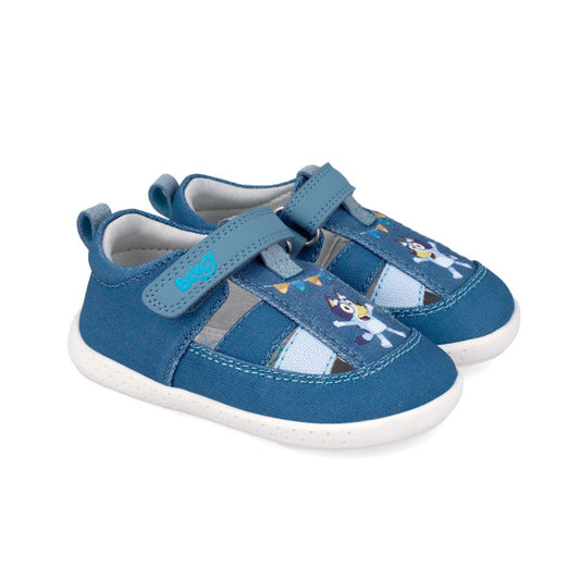 Sandálias Bluey Lona Azul- Garvalin