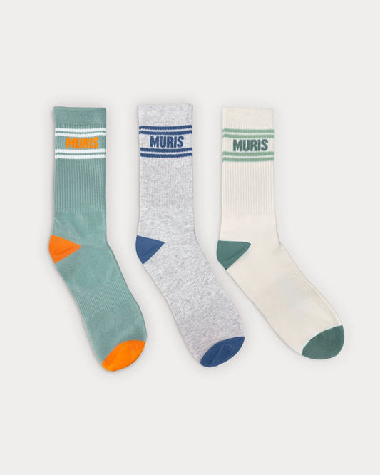 Set  Meias Barefoot Men- GREEN / WHITE / GRAY - Muris
