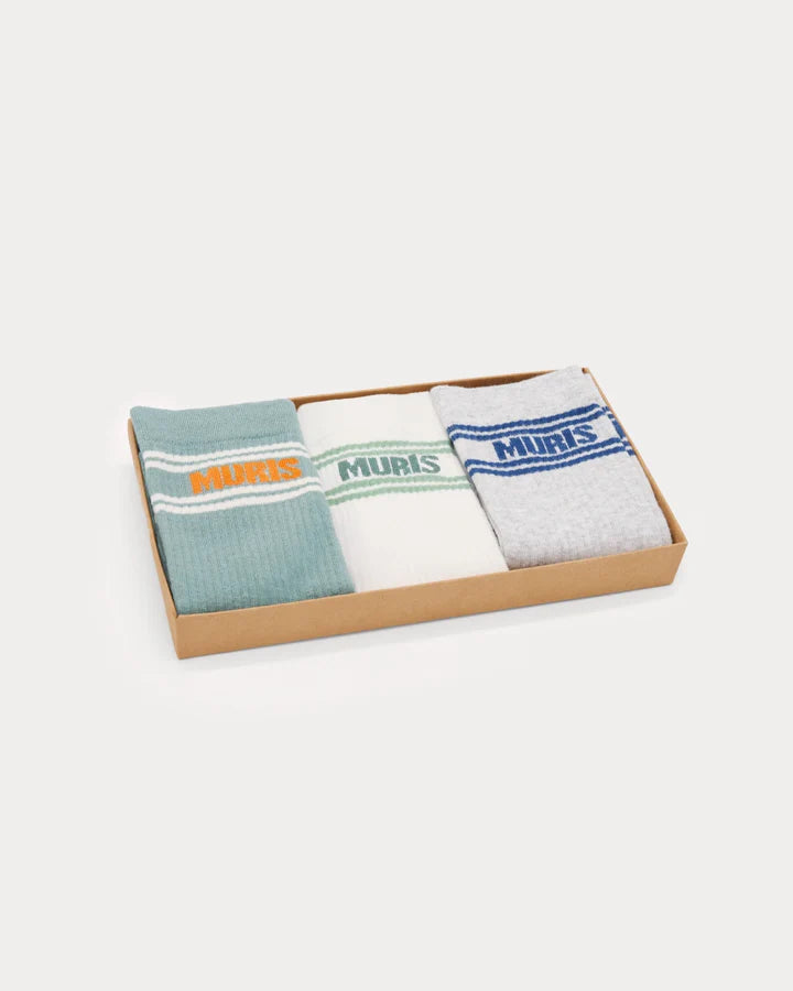 Set  Meias Barefoot Men- GREEN / WHITE / GRAY - Muris